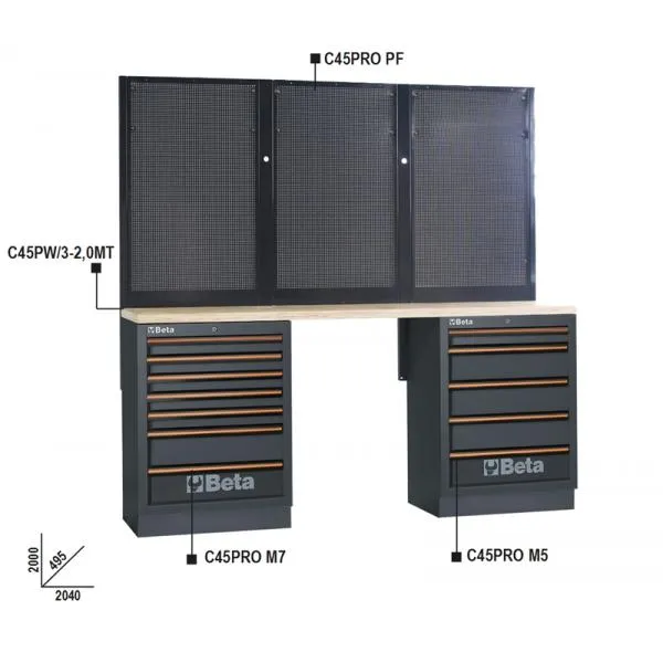 BETA 045000052 – Workbenches for workshop equipment combination C45PRO