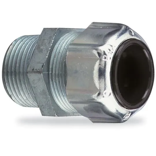 2586 T&B Ranger Liquidtight Strain Relief Cord Connector, 2-1/2 in Trade, 2.156 to 2.36 in Cable Openings, Malleable Iron, Zinc Plated