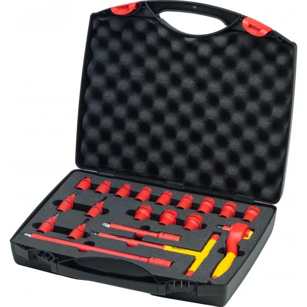 WIHA 43023 – Ratchet wrench set insulated 1000V 3/8″ included case (21-pcs.)