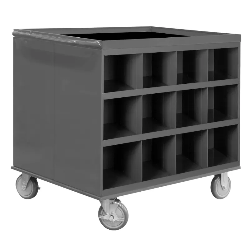 Durham 663-95 2 Sided Stock Cart, 24 Bin Openings, 34 X 24 X 30