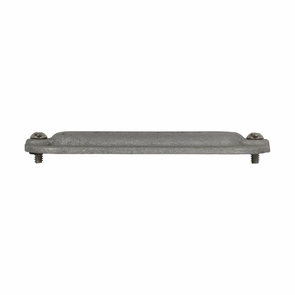 980F Condulet Anti-Short Form 8 Cover, 1-1/2 in Hub, For Use With AC/MC Fittings, Feraloy Iron Alloy, Electro-Galvanized/Aluminum Acrylic Painted