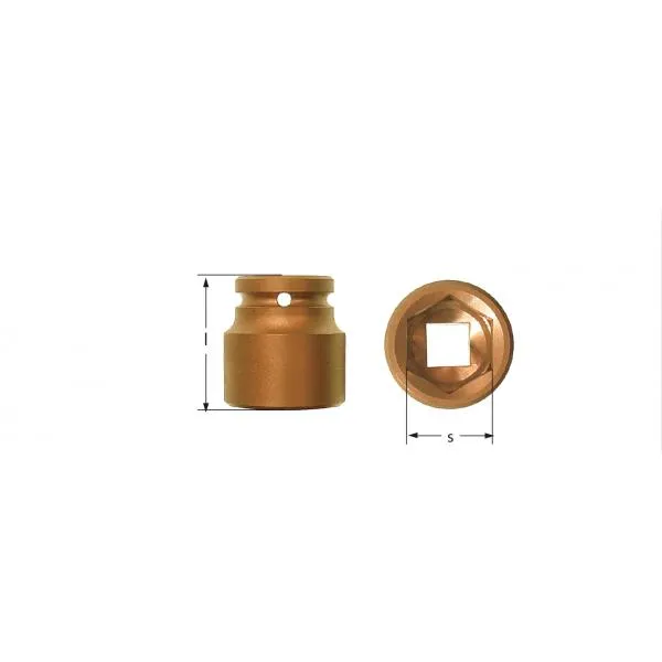 AMPCO CD3017B – Impact socket, 6 point, 3/4″ drive, Beryllium Copper (metric)