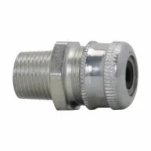 CGFP194 Form B Straight Cable Gland Connector, 1/2 in Trade, 3/8 to 1/2 in Cable Openings, Steel, Electro-Galvanized/Chromate Treatment