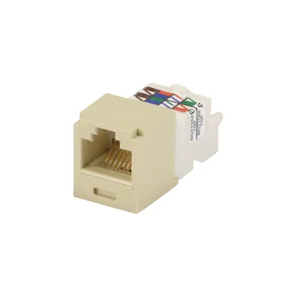 Mini-Com UTP RJ45 Cat 6 TP-Style Jack Module, Electric Ivory