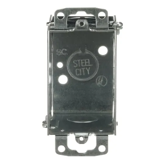 CW-1/2 Steel City Gangable Welded Style Switch Box, Steel, 14 cu-in Capacity, 1 Gangs, 1 Outlets, 3 Knockouts